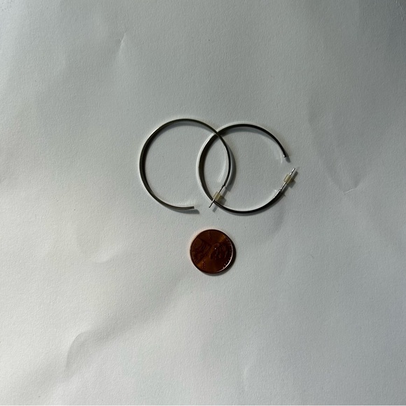 Silver Hoops - Picture 2 of 4